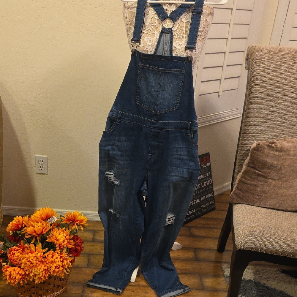 Lane Bryant Women's Blue Denim Overalls